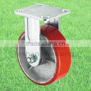 Top Plate Fixed Industrial Casters Heavy Duty Pu Wheel For Trolley thumbnail-1