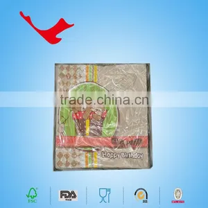 33*33cm,1/4 Folded Printed Tissue Paper Napkin Towel for Brithday Day Party thumbnail-1