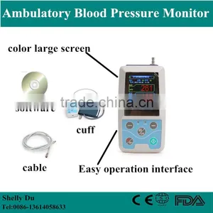 2016 Brand New 24 Hours Color Big LCD Ambulatory Blood Pressure Holter Monitor System English/ Spanish RM-ABPM2-Shelly thumbnail-1