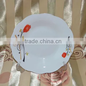 Plain White Porcelain Plate Round Shape With Modern Decal thumbnail-2