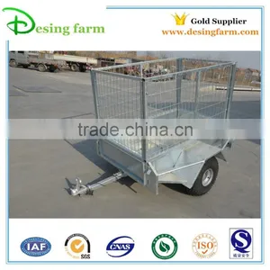 Galvanized Box Trailer With Mesh Cage for Sale thumbnail-4
