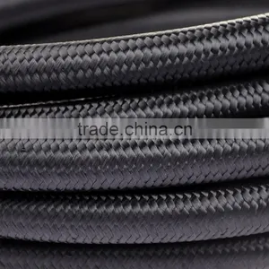 1 Meter Black Nylon Stainless Steel Braided AN8 8-AN Fuel Hose Oil Gas Hose thumbnail-2