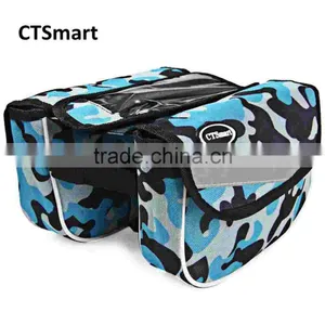 CTSmart New Frame Double Saddle Bag Outdoor Sports Cycling Mountain Road Frame Saddle Bag Waterproof Pannier Double Sides thumbnail-1