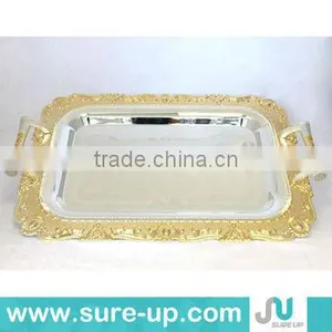 Hot Sale High Quality Antique Mirror Silver Plated Carving Trays thumbnail-1