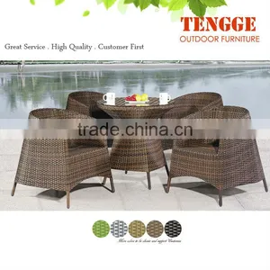 Synthetic Rattan Furniture Wicker Rattan Outdoor Dining Chair and Table thumbnail-1