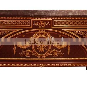 Exquisite Carved Wooden Side Cabinet/Curio Cabinet, Antique Palace Decorative Console Cabinet For Living Room thumbnail-1