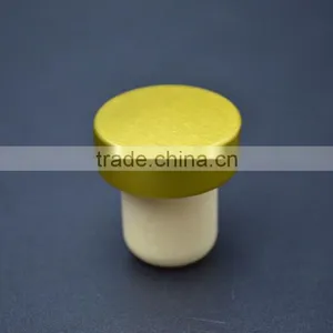 Gold Aluminium Cap With Synthestic Cork for Glass Bottle T-shape Cork thumbnail-5