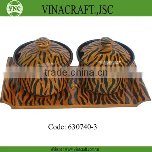 Spun Bamboo Container With Lid for Kitchen thumbnail-1