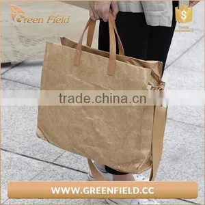 ECO Simple Tote Handbag Washable Kraft Paper Handle Shopping Bag thumbnail-1
