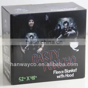 Fleece Poncho With Hood Stock thumbnail-1