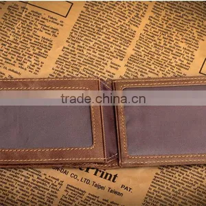 Full Grain Leather Money Clip Wallet With High Quality RFID Blocker Slim Bifold Credit Card Holder thumbnail-1