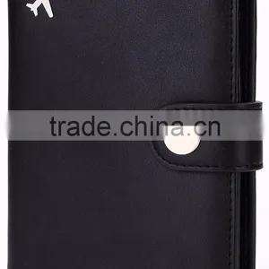 Black Hot Selling Genuine Leather Rfid Travel Passport Holder thumbnail-4