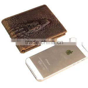 Crocodile Pattern Crazy Horse Genuine Leather Wallet thumbnail-5