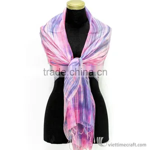 Silk Scarves Made in Vietnam, Light and Warm, Elegant Designs, Eye Catching Colors, High Quality and Long Lasting thumbnail-6