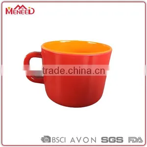 Double Wall Vibrant Plastik Cheap Plastic Kinds of Plastic Cup With Handle Mug thumbnail-1