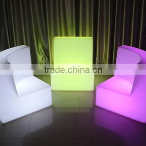 Outdoor Waterproof Plastic Led Illuminated Sofa Sets, Glow Led Modern Sofa Chair thumbnail-3