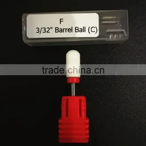 3/32'' Fine Type Cylinder Ball Ceramic Nail Drill Bits Electric Drill Bits File Kit thumbnail-1