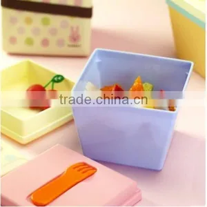 Lovely High Heat Resistance Double Layers Spoons Plastic Bento Lunch Box,CUSTOM Hot New Product for 2015 thumbnail-3