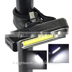 2016 Hot USB Rechargeable COB LED Bicycle Bike Cycling Front Rear Tail Light 5-Modes Lamp thumbnail-1