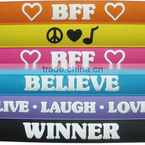 China Factory Customized Design Personalized High Quality Sillicone Slap Wristband thumbnail-5