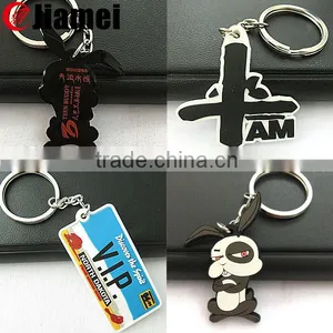 Promotional 2d One Side Printed Logo Custom Rabbit Pvc Keychain thumbnail-1