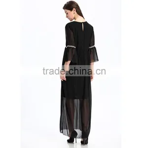 Embroidered Long Chiffon New Style Woman Maxi Dress thumbnail-6