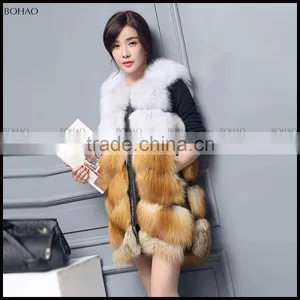 China Supplier Womens Luxury Long Fox Gilet Silver Fox Fur Vests thumbnail-4