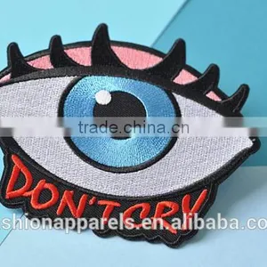 Custom Hand Made Don't Cry Eye Embroidered Patch for Clothes Embroidery Patch Made in China Choose Size/color thumbnail-2