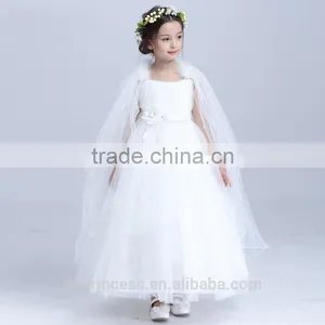 Gauze Baby Girl Wedding Dress Mesh Long Dress Puffy Wedding Dress White thumbnail-4