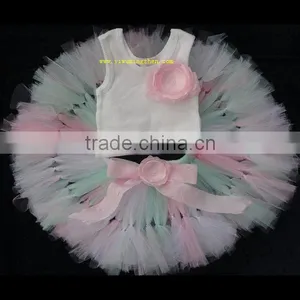 Wholesale Smocked Dresses Colorful Tutu Skirt and Top Flower Girl Dress thumbnail-1