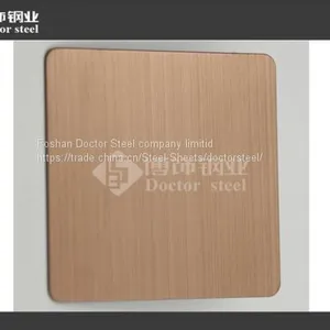 304 Hairline Finish Copper Color Stainless Steel Sheet for Setting Wall thumbnail-4