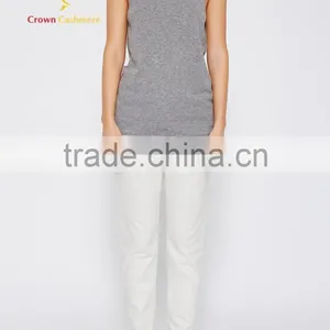 Sleeveless Tight Knitted Cashmere Sweater Wool for Woman thumbnail-4