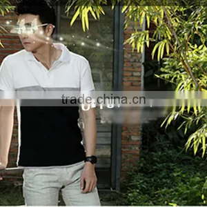 Mens Colors Patchwork Short Sleeve Pique Polo Tshirts 201313 thumbnail-1