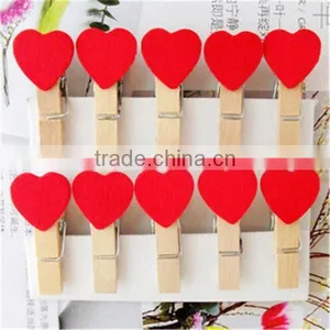 Cute Felt Heart Mini Clip Wood Pegs Kid Craft Party Favor Supply 35mm thumbnail-6