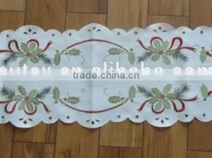 Embroidered Holiday Hollyberry Table Linens Runner thumbnail-1