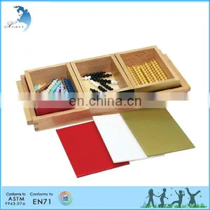 Preschool Wooden Educational Montessori Material EN71 Mathematic Toy Addition Snake Game - Connected Beads thumbnail-1