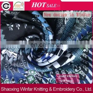 Shaoxing Winfar Textile Fashion Custom Design DTY Polyester Scuba Digital Print Fabric thumbnail-1