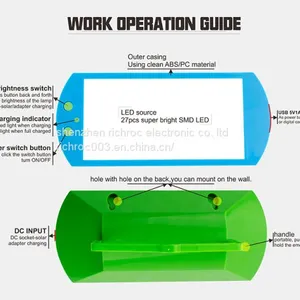 WGP Rechargeable Led Solar Emergency Light With Mobile Phone Charger thumbnail-3