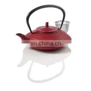 Japanese Enamel Cast Iron Teapot-dragonfly Red thumbnail-1