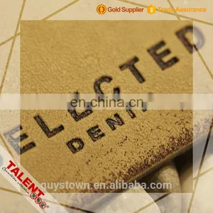 Custom Denim Hot Pressed Embossed Brand Name Genuine Brown Leather Label Patch thumbnail-2