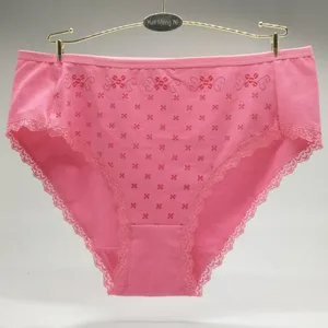 Yun Meng Ni Sexy Underwear Soft Lace Trim Ladies Briefs Big Size XXL XXXL XXXXL Cotton Women Panties thumbnail-3