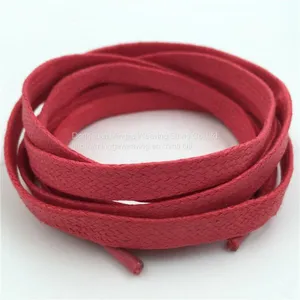 Hot Flat Waxed Shoelaces Wide Colorful Shoe Laces Waterproof Leather Shoes For Unisex Strings Cord Boots thumbnail-1