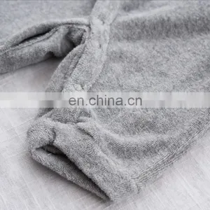Solid Color Soft Cotton Jumpsuit Unisex One Piece Baby Terry Romper thumbnail-2
