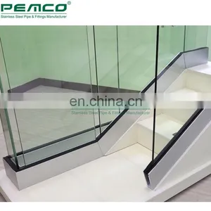 2020 Aluminum Base Shoe Glass Railing Design Balcony Frameless U Channel Glass Balustrade thumbnail-6