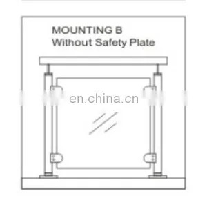 Stainless Steel Glass Railing Design Balustrade Post Clamps With Security Bottom Plate To Hold Glass thumbnail-4