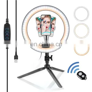 10 Inch 26 cm Dimmable LED Desktop Live Broadcast Makeup Photographic Selfie Led Ring Light thumbnail-2