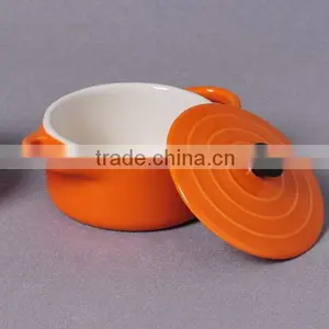 10cm Round Ceramic Casserole Dish thumbnail-2