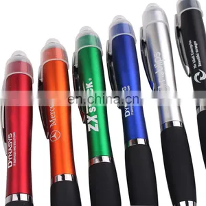 Wholesale Luxury Touch Metal Ballpoint Pen Personalised Business Gift Led Light Ball Pens With Costom Logo thumbnail-4
