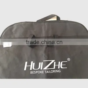 Wholesale Zip Lock Black Non Woven Travel Suit Wedding Dress Cloth Custom Foldable Suit Garment Bag thumbnail-4