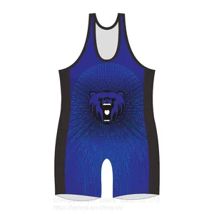 Custom Sublimation Wrestling Singlet thumbnail-2